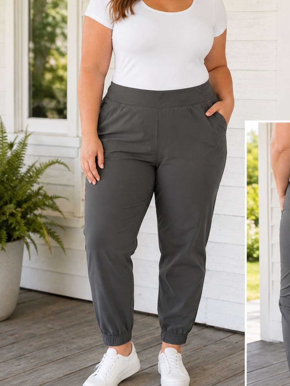 Athleta Brooklyn Jogger Size 24 Charcoal Chinos